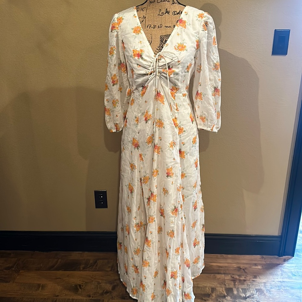 Free People long, floral dress size 8 nwt